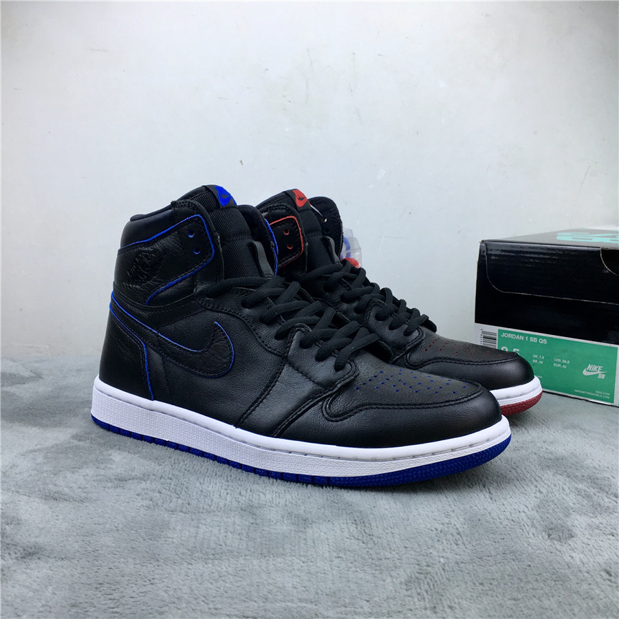 Lance Mountain x Air Jordan 1 SB QS Black Red Shoes - Click Image to Close